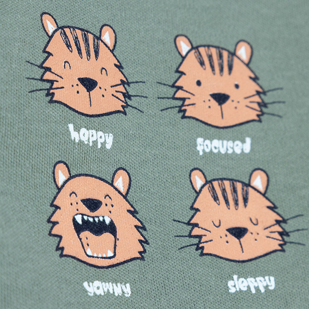 Erkek Bebek Yenidoğan Zıbın Body-Patikli Alt İnterlok Zarf Yaka Uzun Kol Patikli Paça