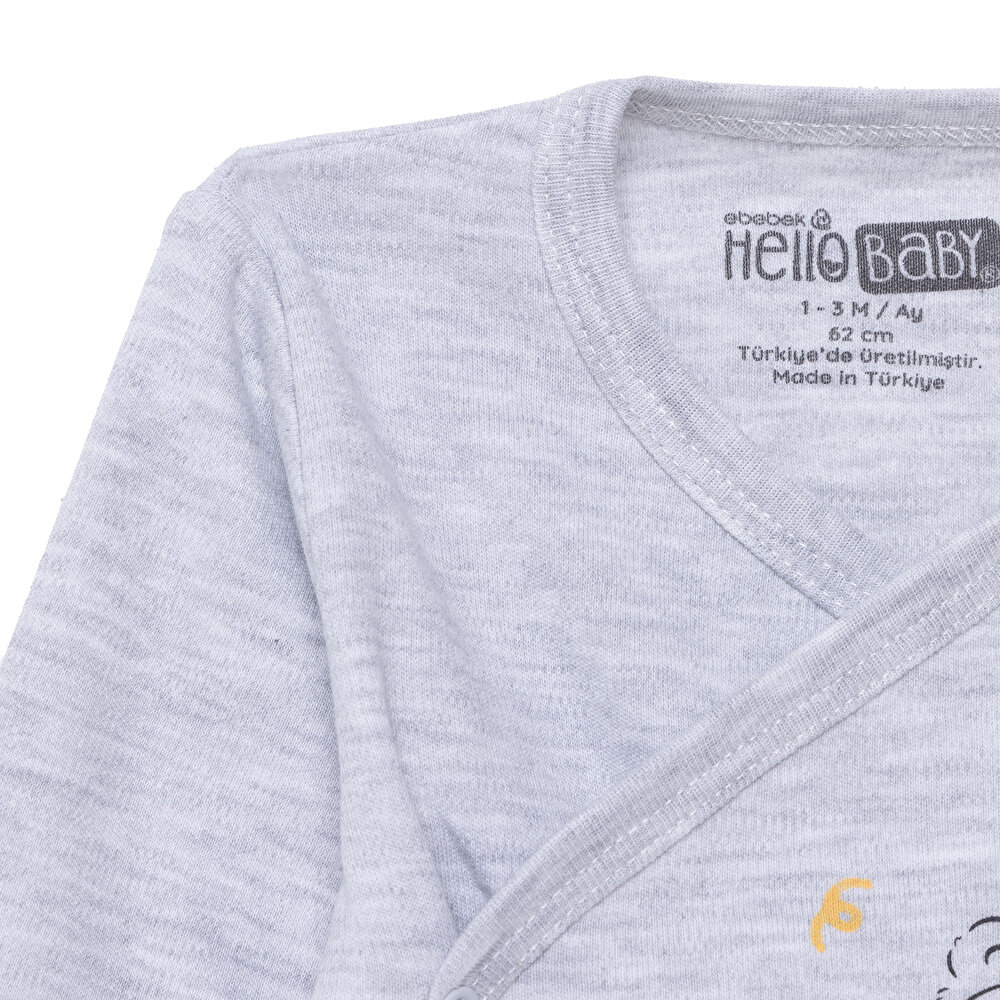 Erkek Bebek Yenidoğan Zıbın-Patikli Alt İnterlok Bisiklet Yaka Uzun Kol Patikli Paça