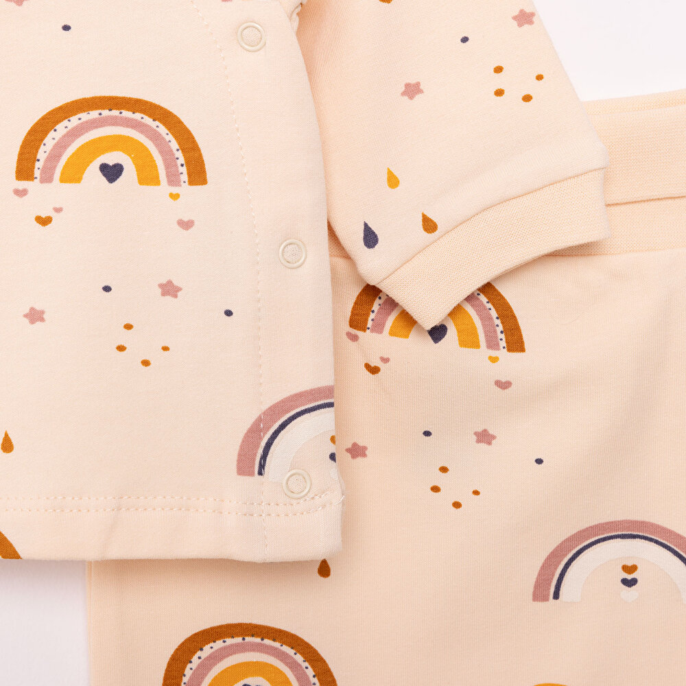 Yenidoğan Zıbın-Rahat Bel Patiksiz Alt 2li Takım Unisex