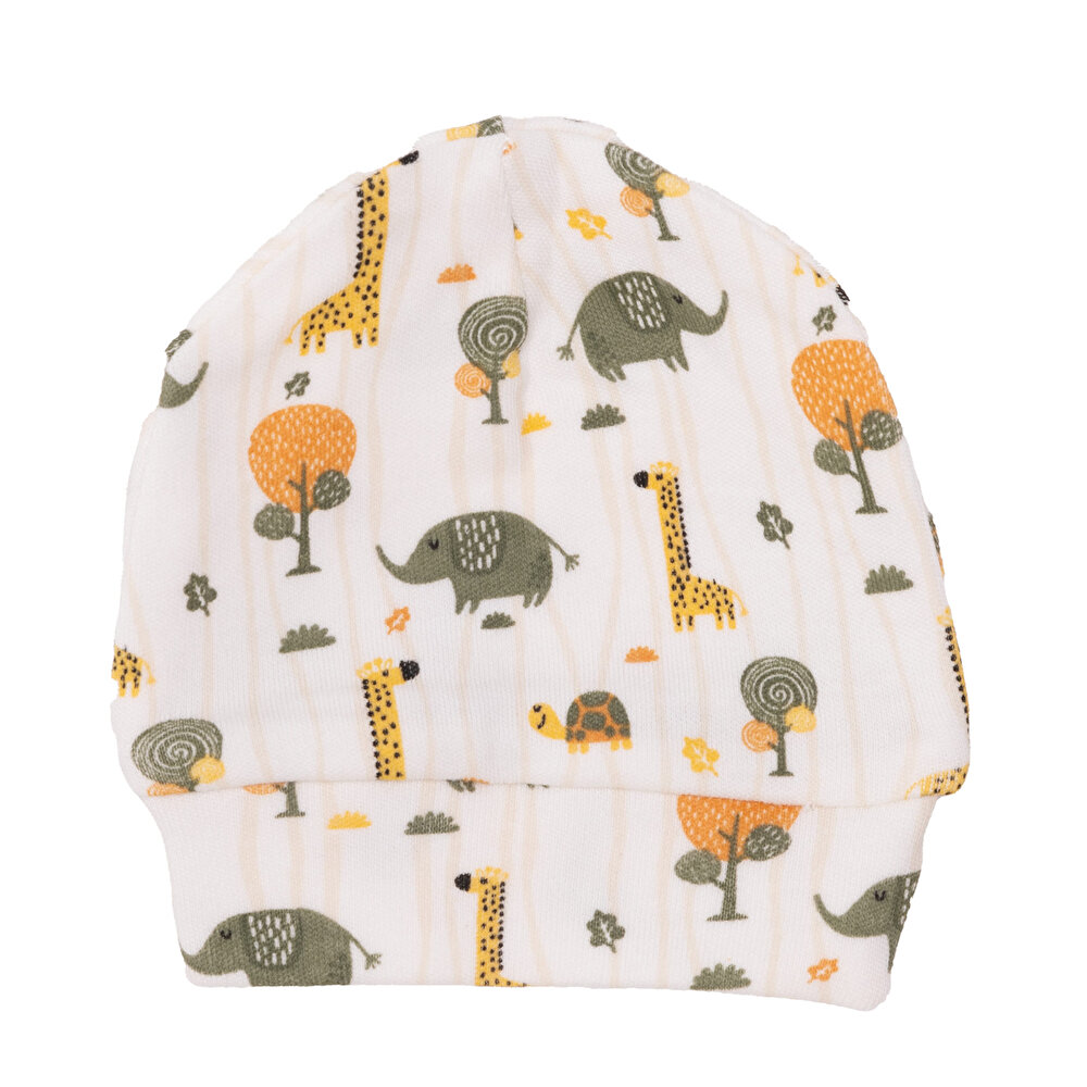 Yenidoğan Zıbın-Şapka-Patikli Alt 3lü Set Erkek Bebek