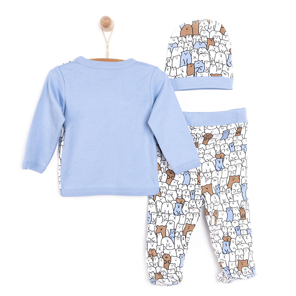 Yenidoğan Zıbın-Şapka-Patikli Alt Erkek Bebek