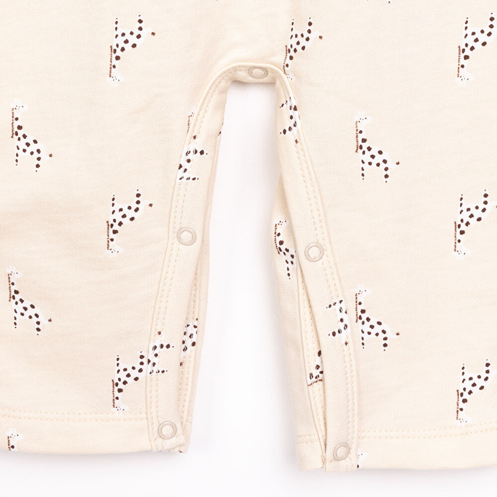 Yenidoğan Zürafa Desen Salopet Tshirt Takım Unisex