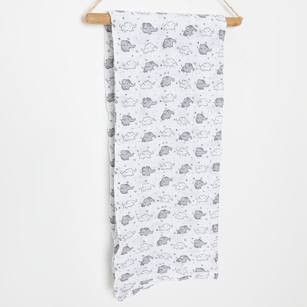 Yıldız Bulut Kuzu Desenli Unisex Müslin Battaniye Unisex