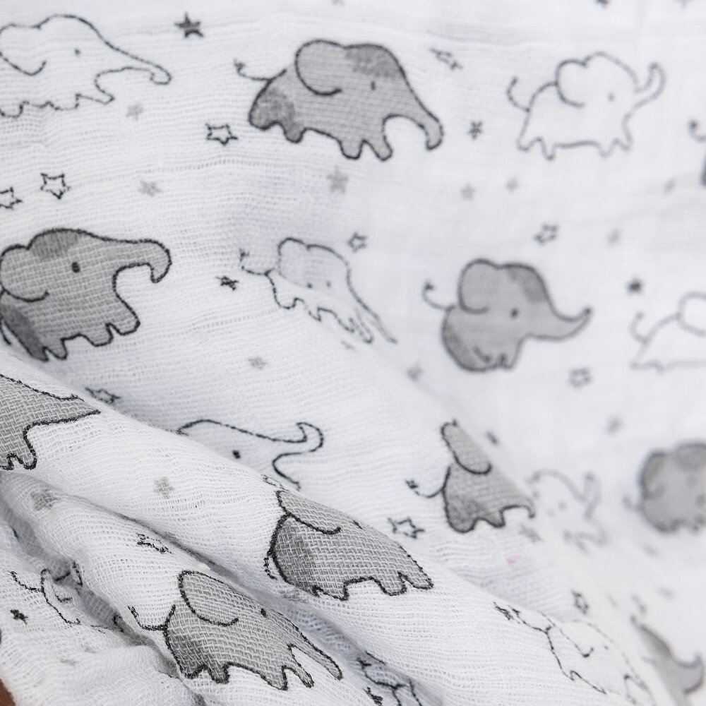 Yıldız Bulut Kuzu Desenli Unisex Müslin Battaniye Unisex