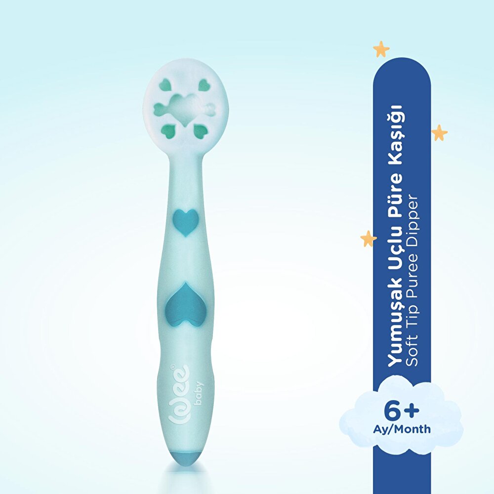 Yumuşak Uçlu Püre Kaşığı Mavi