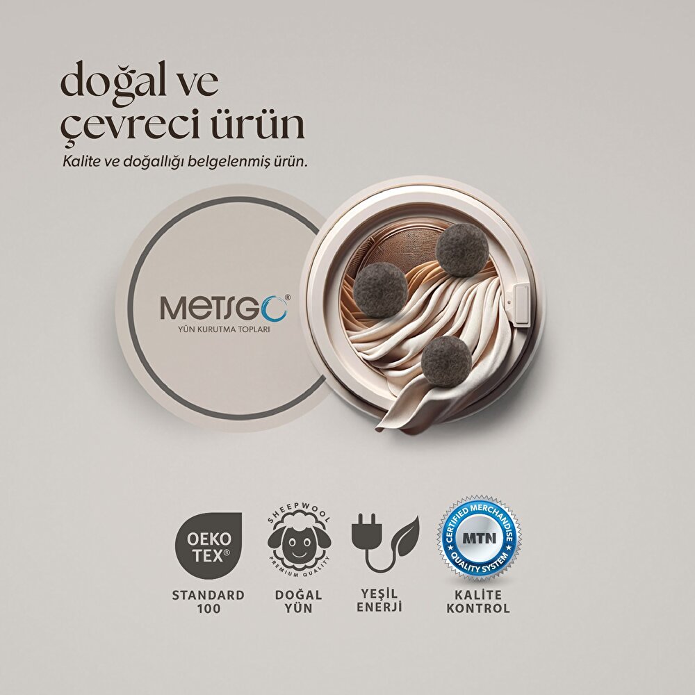Yün Kurutma Topu 3'lü Set (Koyu Renkli Çamaşırlar)