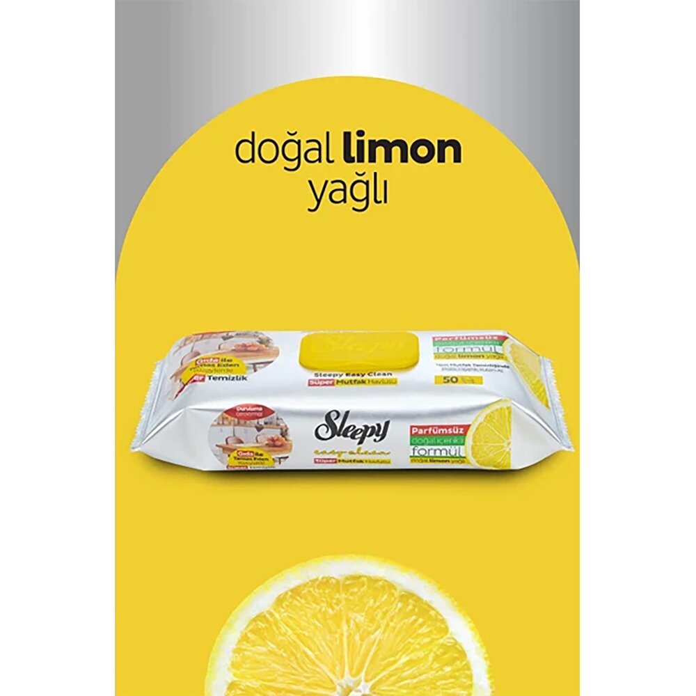 Yüzey Temizlik Süper Mutfak Havlusu Limon 50 Adet