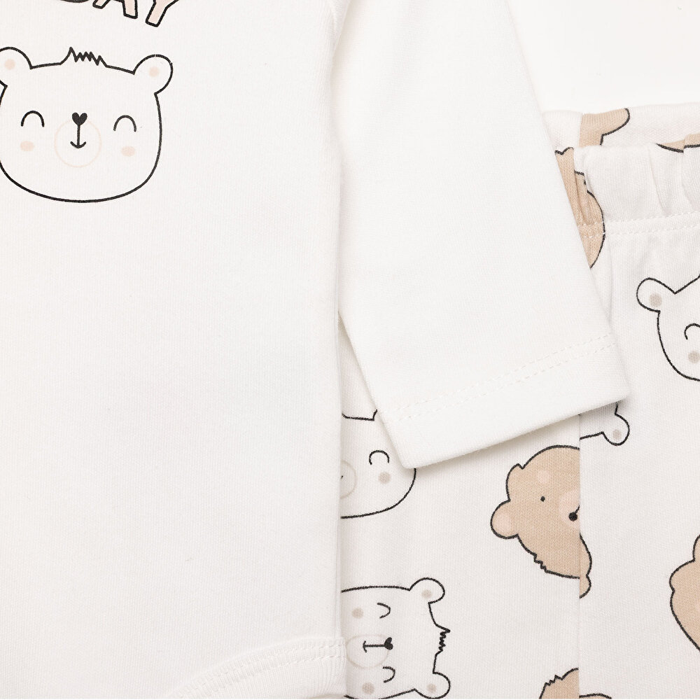 Zebra Baskılı Yenidoğan Erkek Body-Patikli Alt-Şapka Erkek Bebek