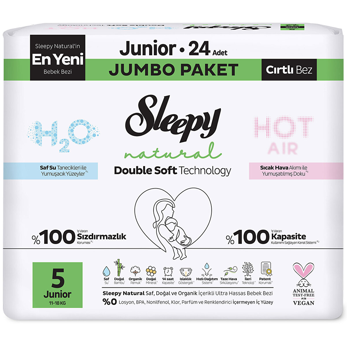 Sleepy Double Soft Natural 5 Beden 24 Adet - ebebek