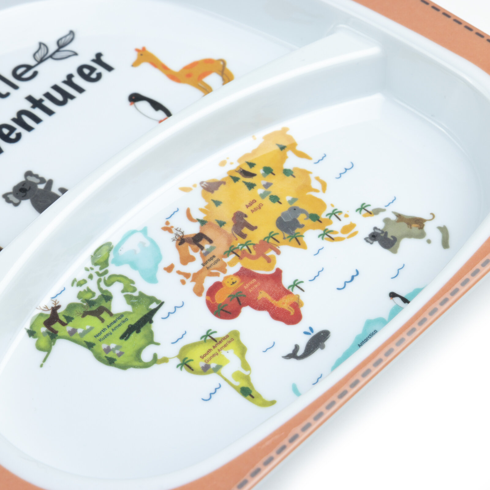 Little Adventurer Melamin Kare Bölmeli Mama Tabağı Seti (2 Kaşıklı) Little Adventurer Melamin Kare Bölmeli Mama Tabağı Seti (2 Kaşıklı)