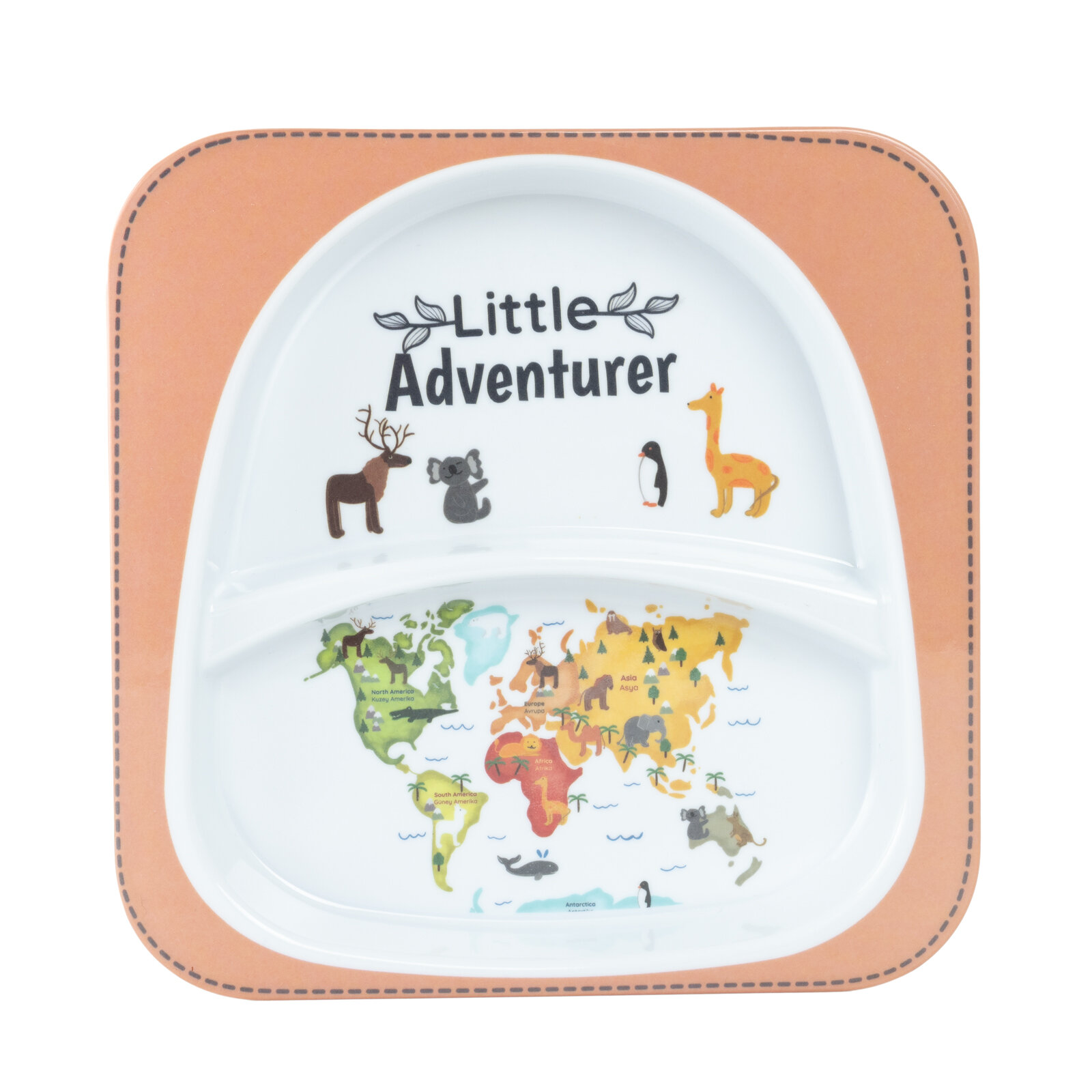 Little Adventurer Melamin Kare Bölmeli Mama Tabağı Seti (2 Kaşıklı) Little Adventurer Melamin Kare Bölmeli Mama Tabağı Seti (2 Kaşıklı)