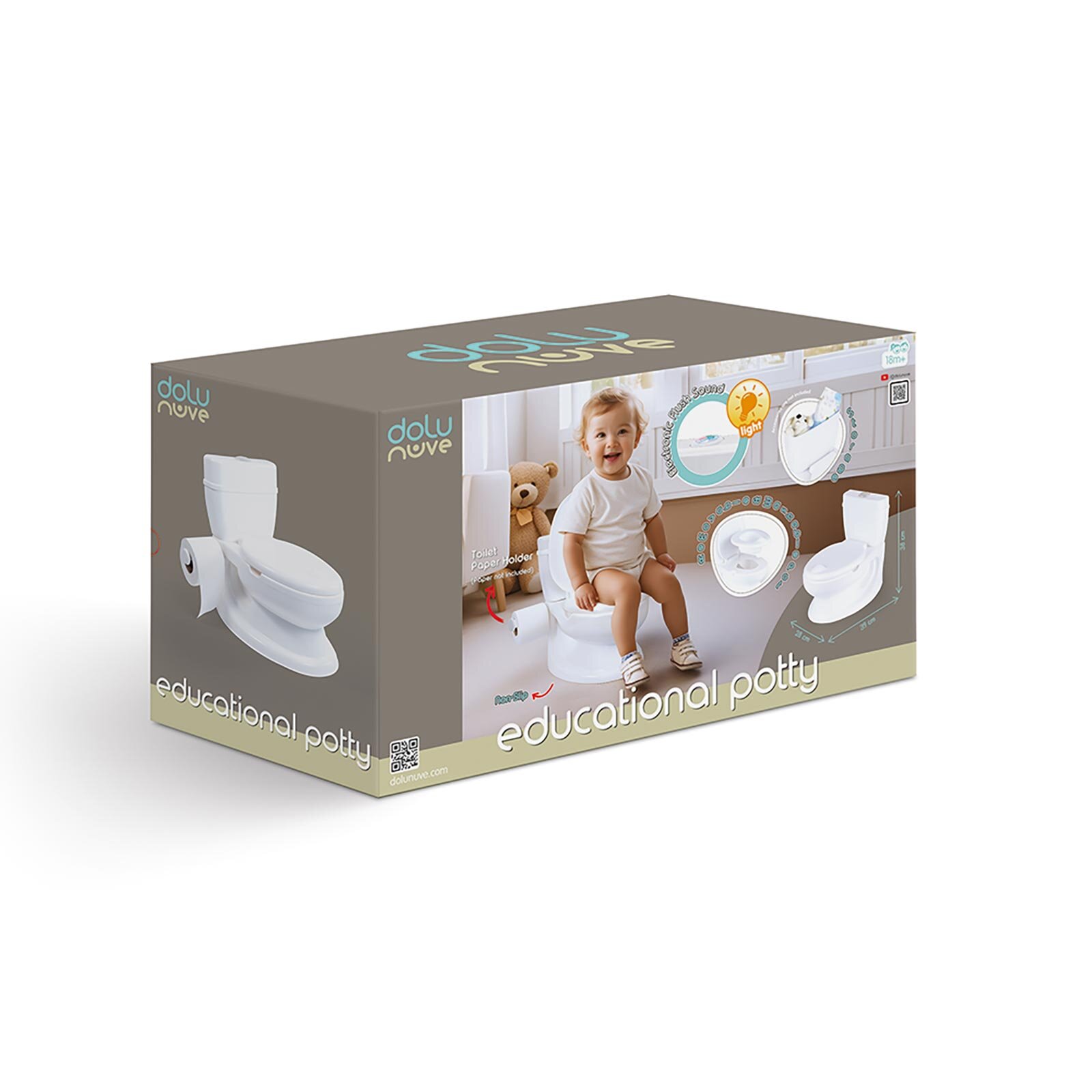 Bebek Tuvalet Eğitimi Lazımlık Klozet 18 Ay+ Beyaz