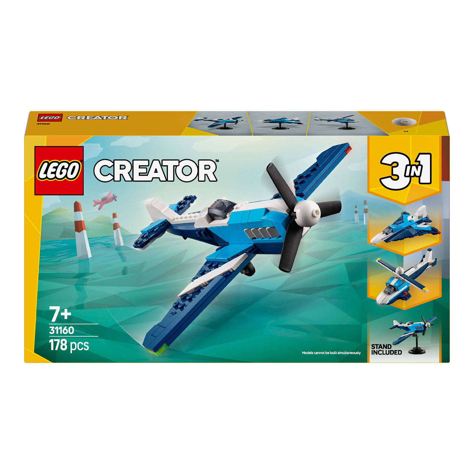 ® Creator 3'ü 1 Arada Uçak: Yarış Uçağı Araç Oyun Seti 31160