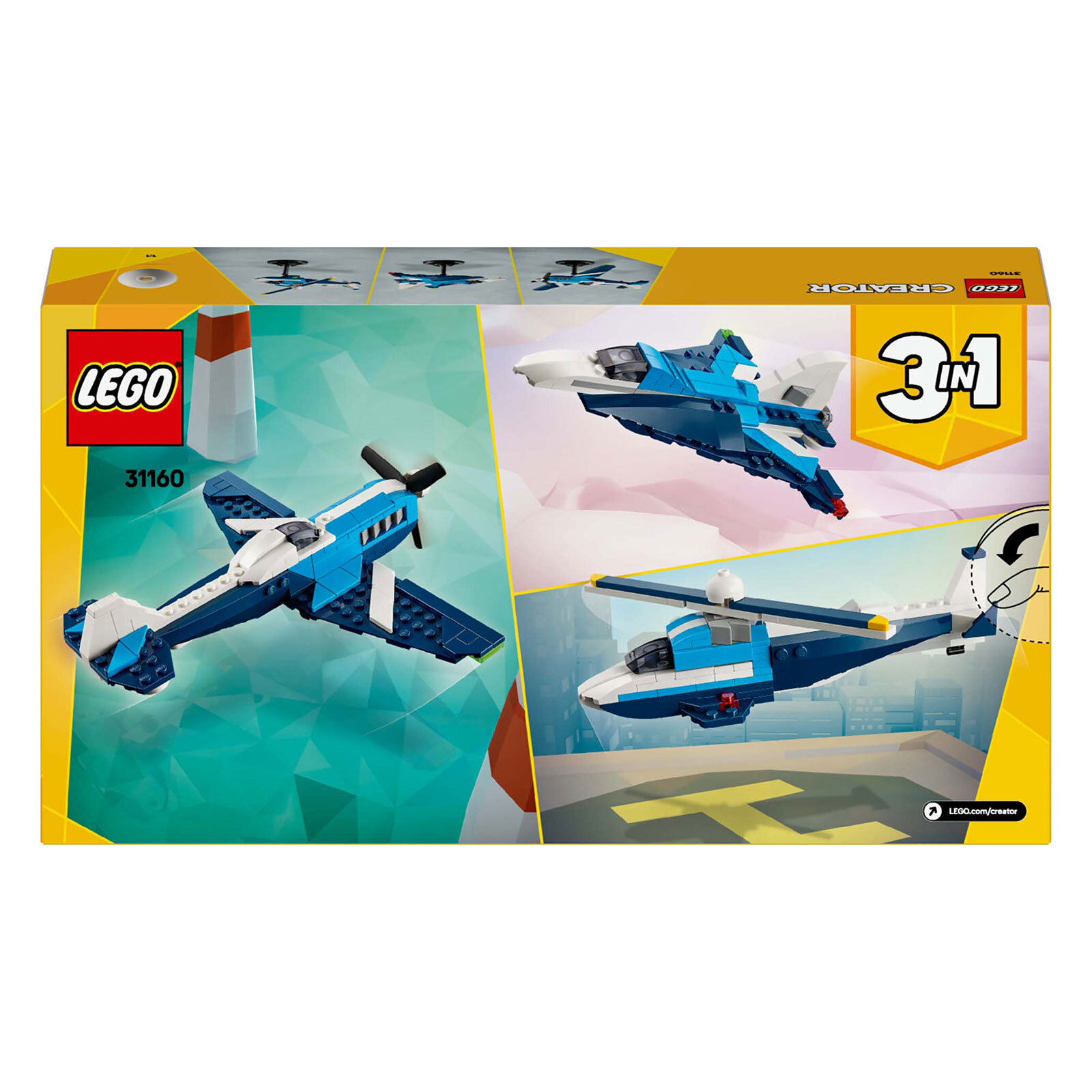 ® Creator 3'ü 1 Arada Uçak: Yarış Uçağı Araç Oyun Seti 31160