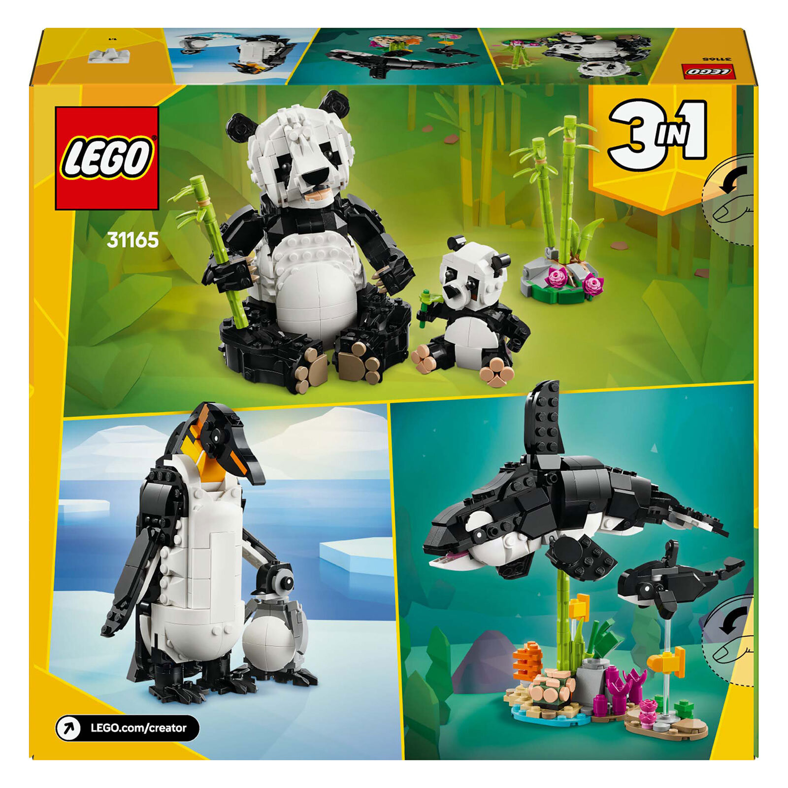 ® Creator 3'ü 1 Arada Vahşi Hayvanlar: Panda Ailesi Oyun Seti 31165