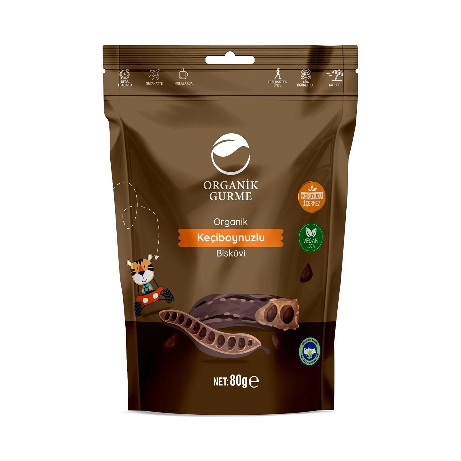 &nbsp; ORGANİK KEÇİBOYNUZLU BİSKÜVİ&nbsp; 80 GR