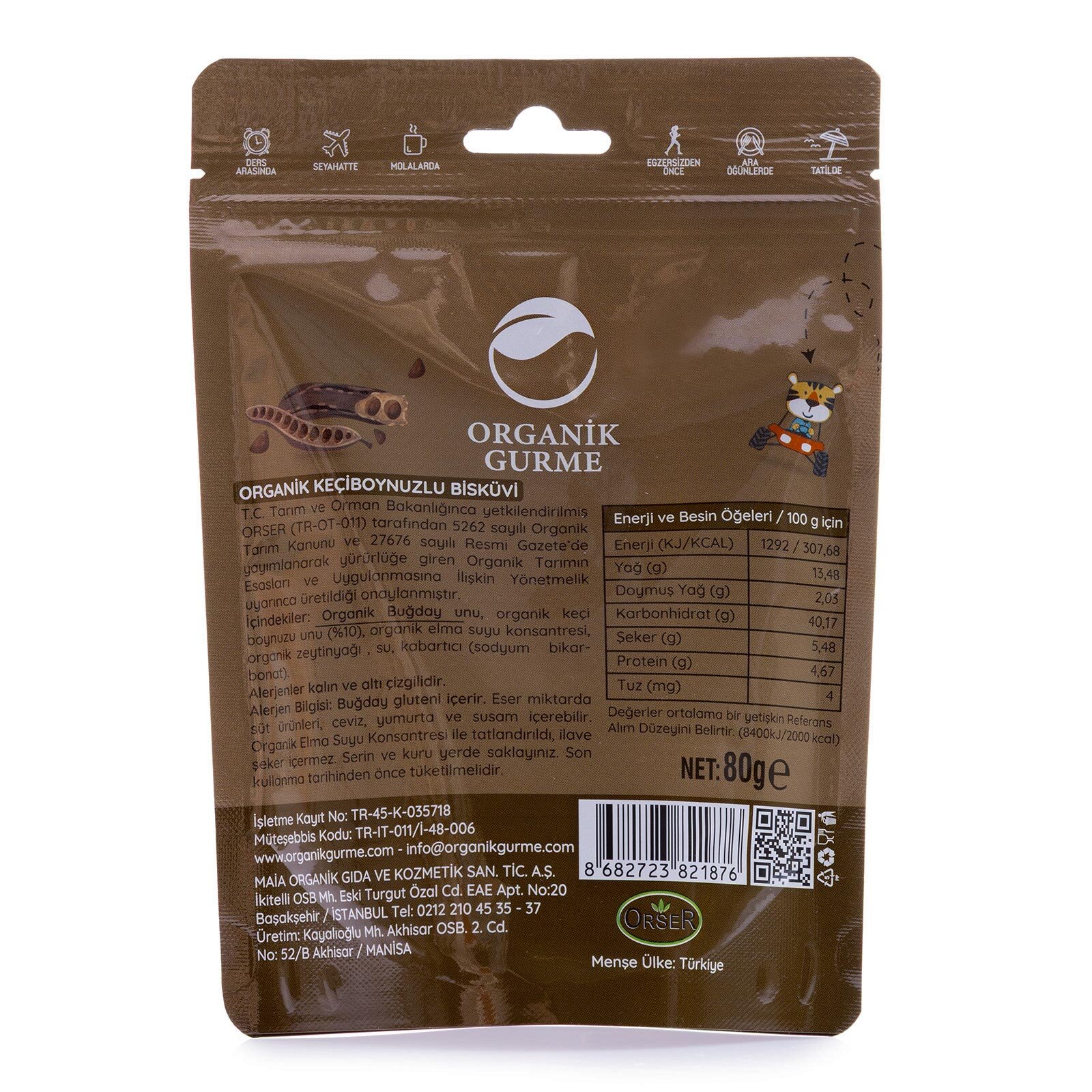 &nbsp; ORGANİK KEÇİBOYNUZLU BİSKÜVİ&nbsp; 80 GR