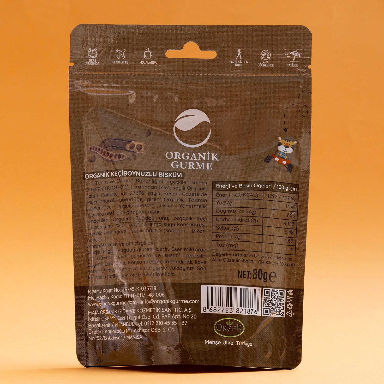 &nbsp; ORGANİK KEÇİBOYNUZLU BİSKÜVİ&nbsp; 80 GR