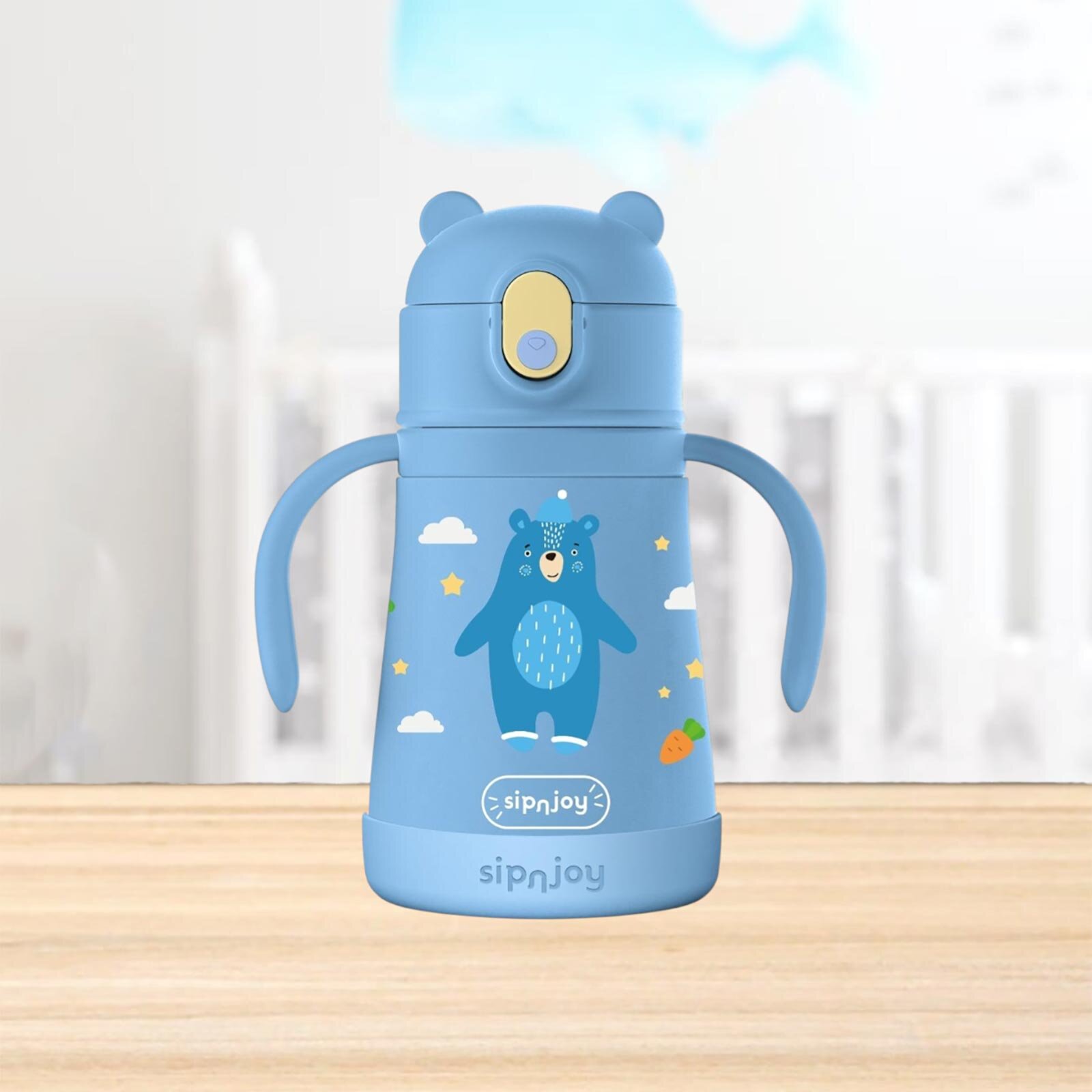 - SippyPals Çocuk Su Termosu | 360 ml - Koyu mavi