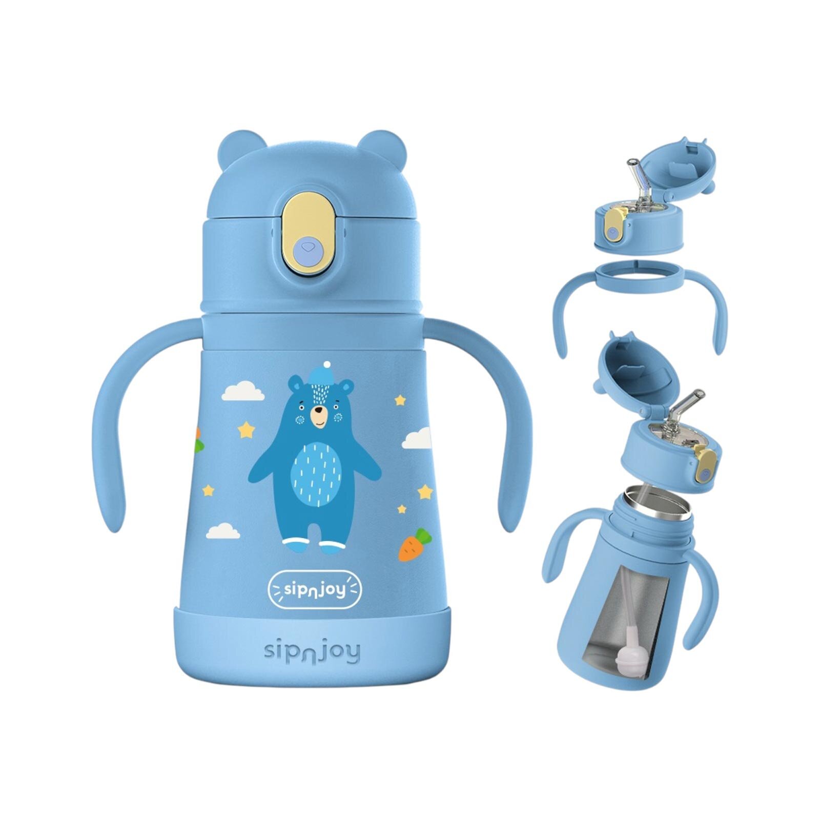 - SippyPals Çocuk Su Termosu | 360 ml - Koyu mavi