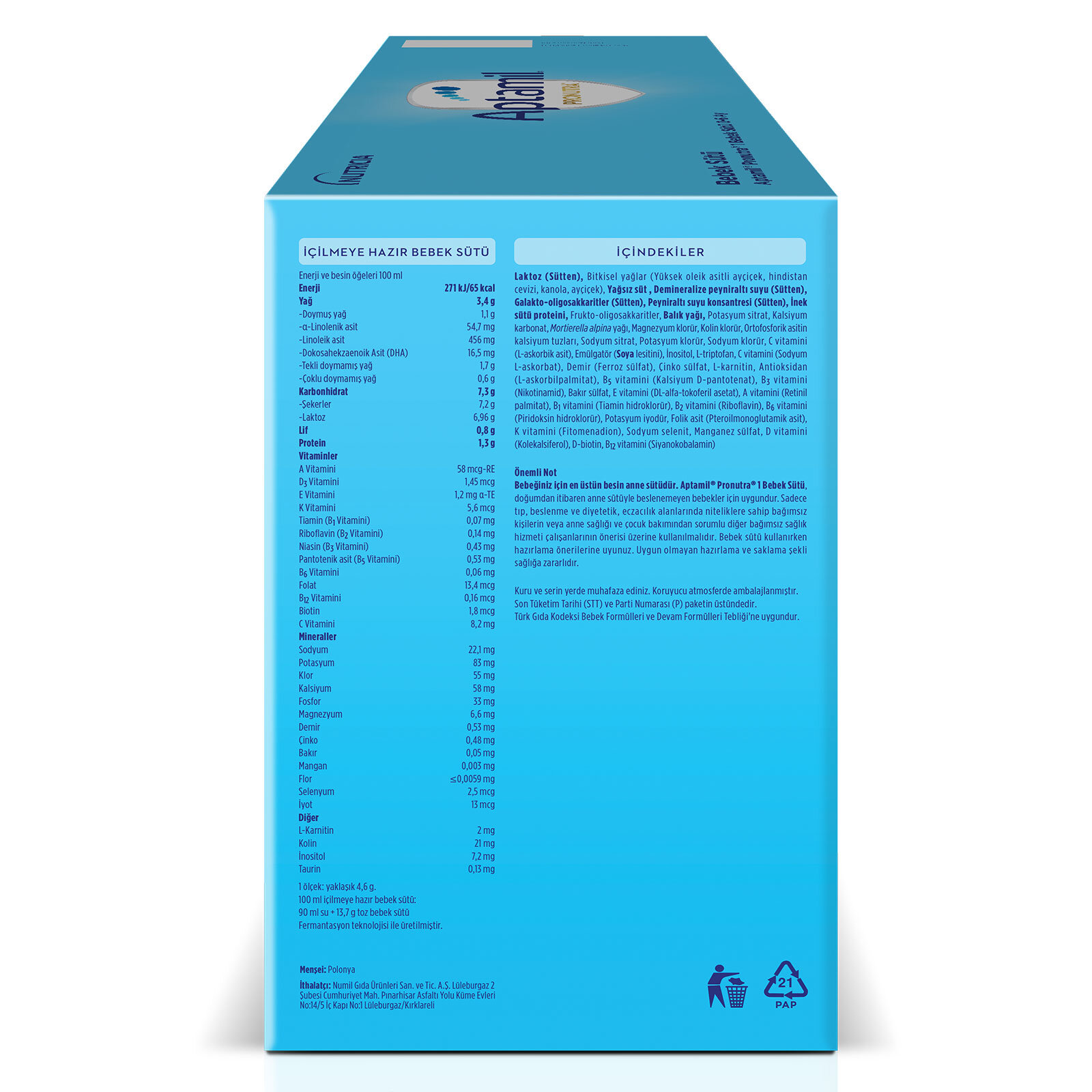 1 Bebek Sütü 2'li Paket 2x1000 gr 1 Bebek Sütü 2'li Paket 2x1000 gr