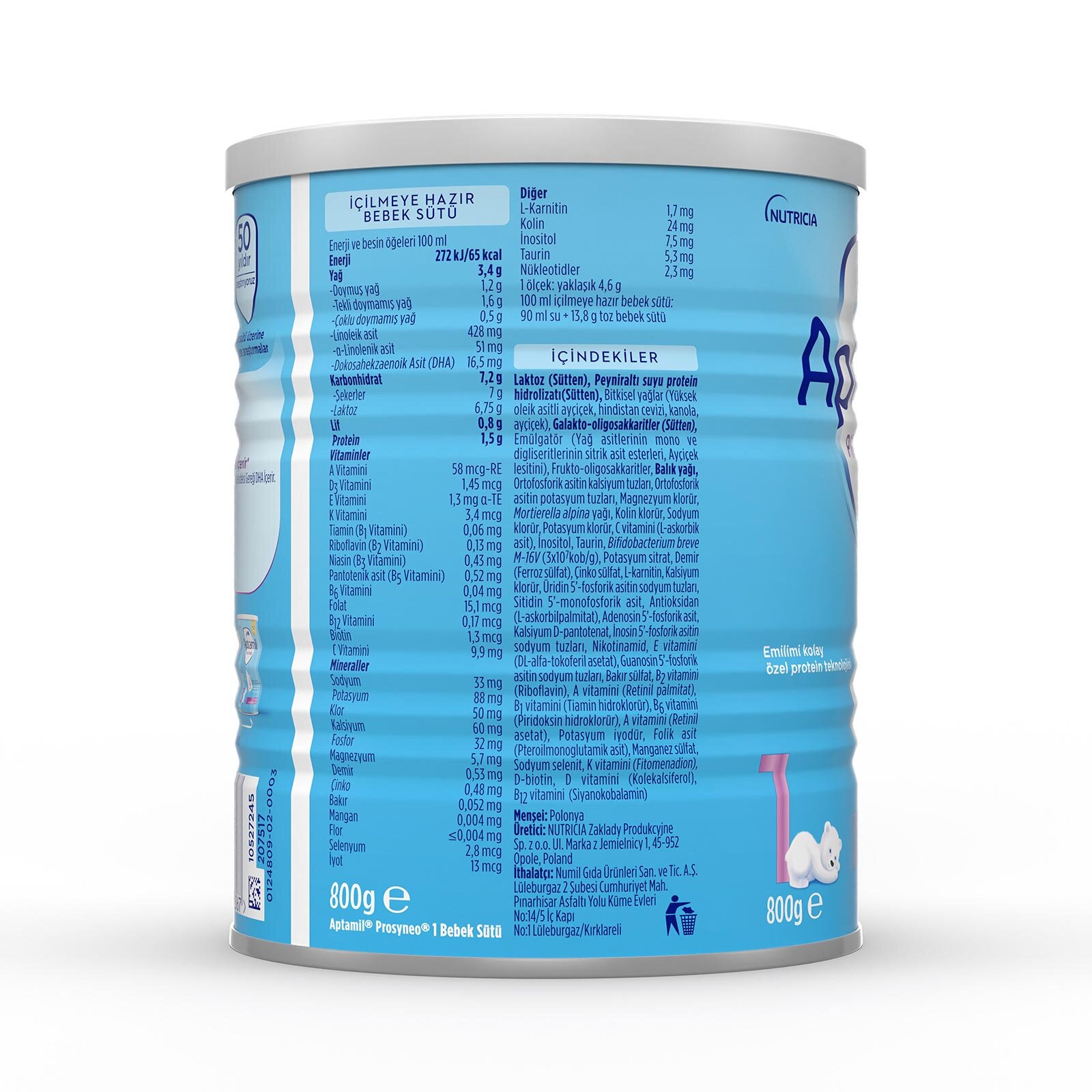 1 Prosyneo Bebek Sütü 800 gr. 1 Prosyneo Bebek Sütü 800 gr.