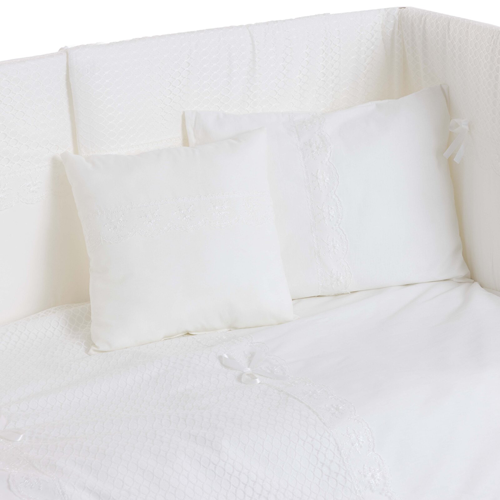 10 Parça Uyku Seti Güpürlü Krem