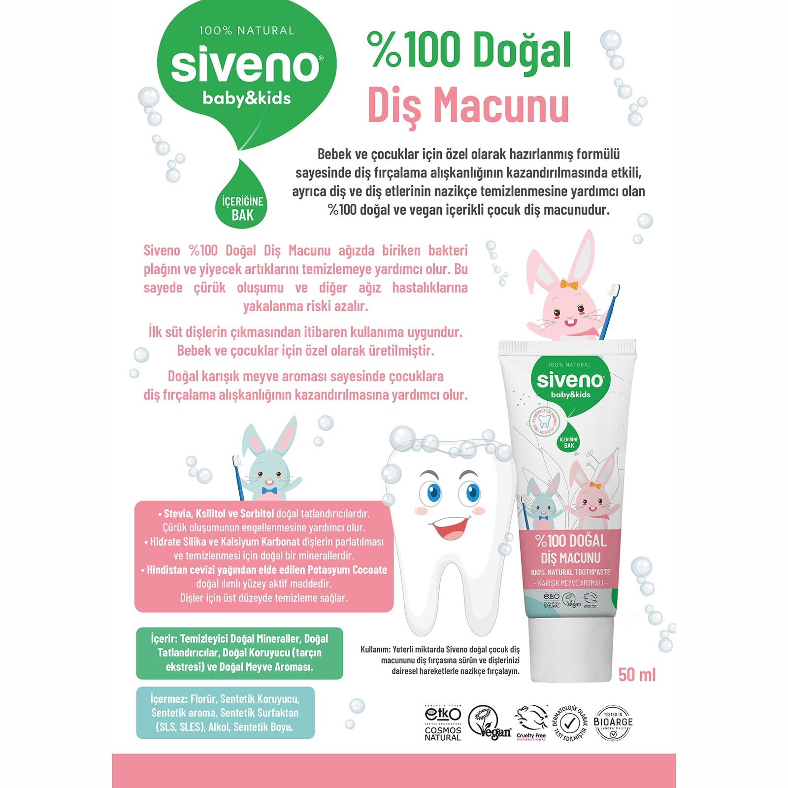 %100 Doğal Diş Macunu Baby&Kids 50ml %100 Doğal Diş Macunu Baby&Kids 50ml