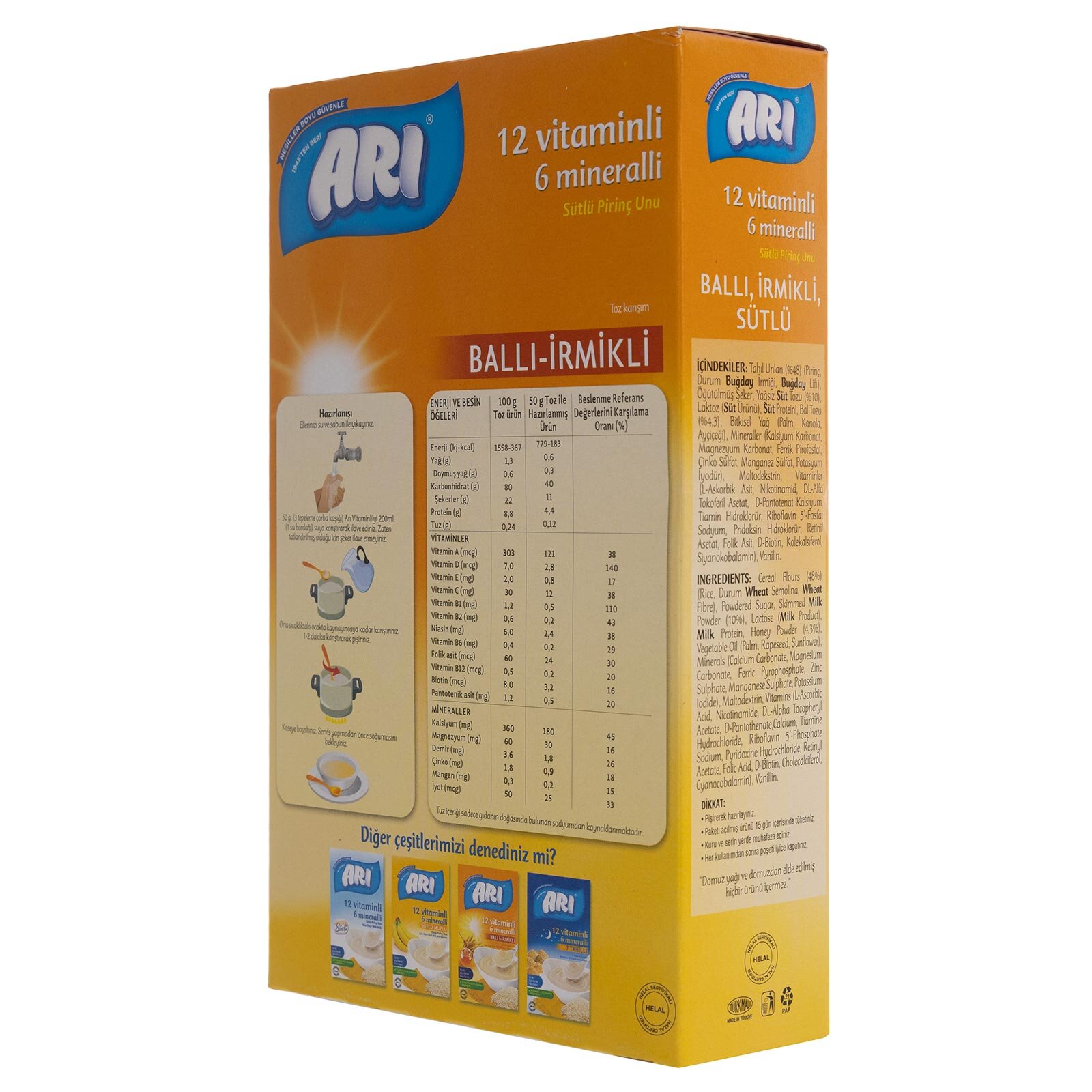 12 Vitaminli 6 Minarelli Ballı İrmikli 200 gr.