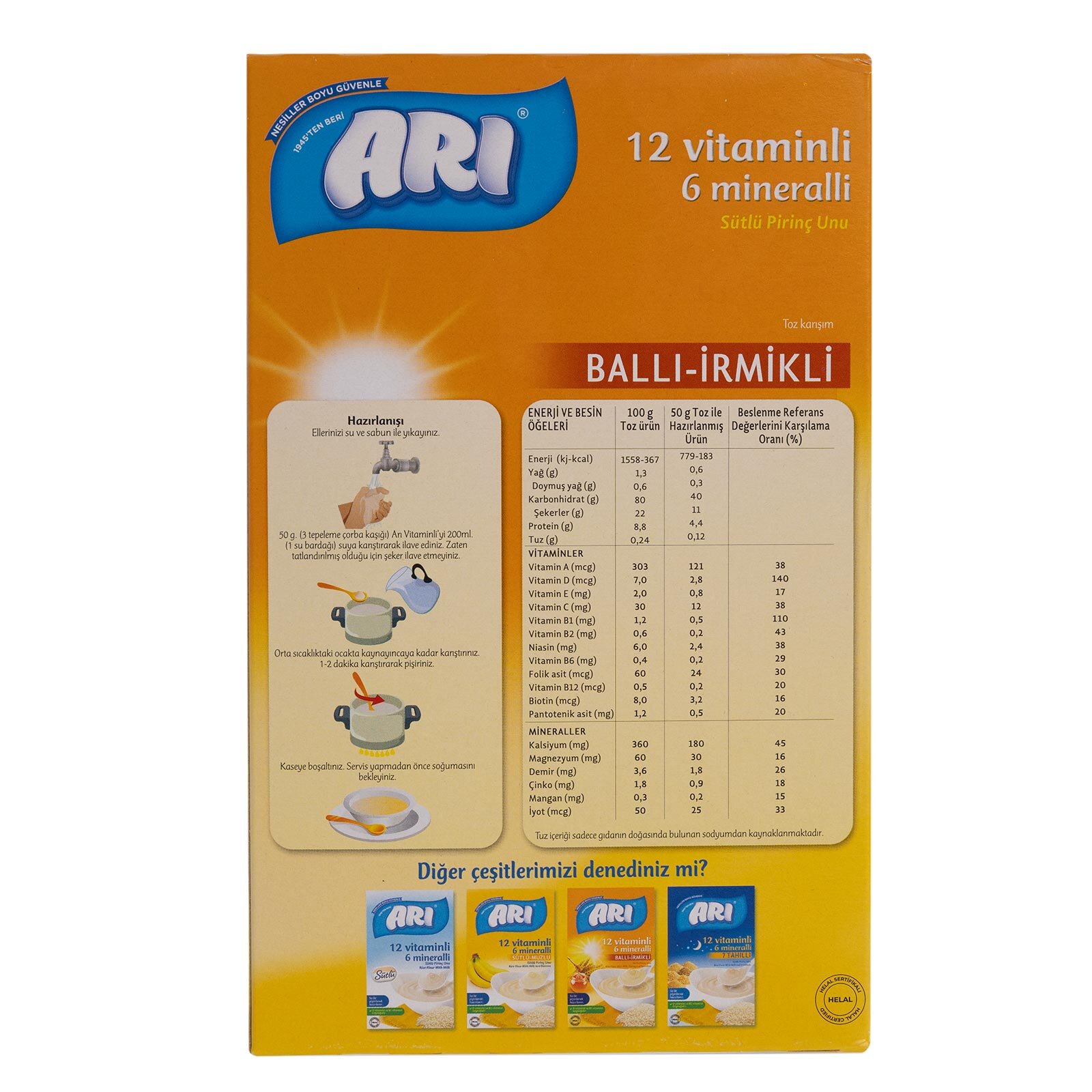 12 Vitaminli 6 Minarelli Ballı İrmikli 200 gr.