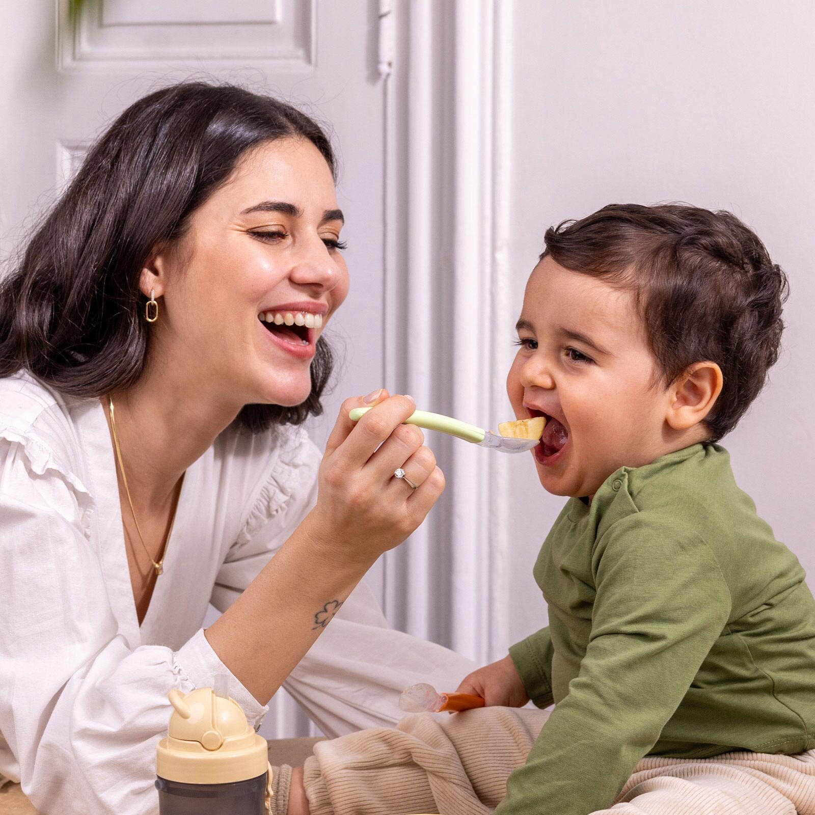 122 Wee Baby Mama Kaşığı 2 li Yeşil-Turuncu