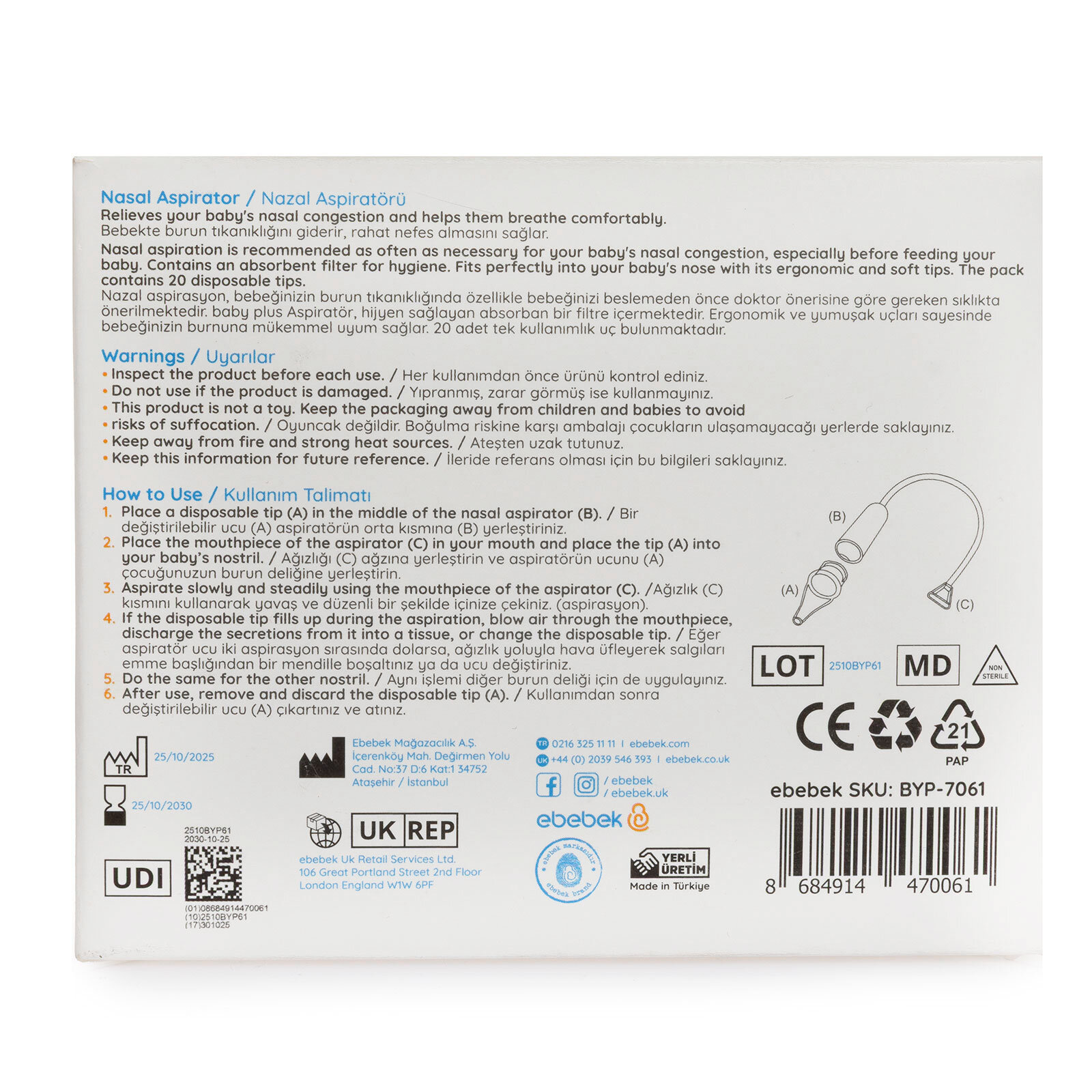 20'li Burun Aspiratörü Seti