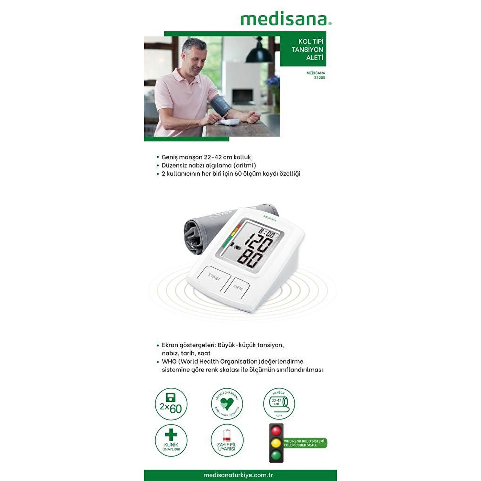 &nbsp;23205 Kol Tipi Dijital Tansiyon Aleti
