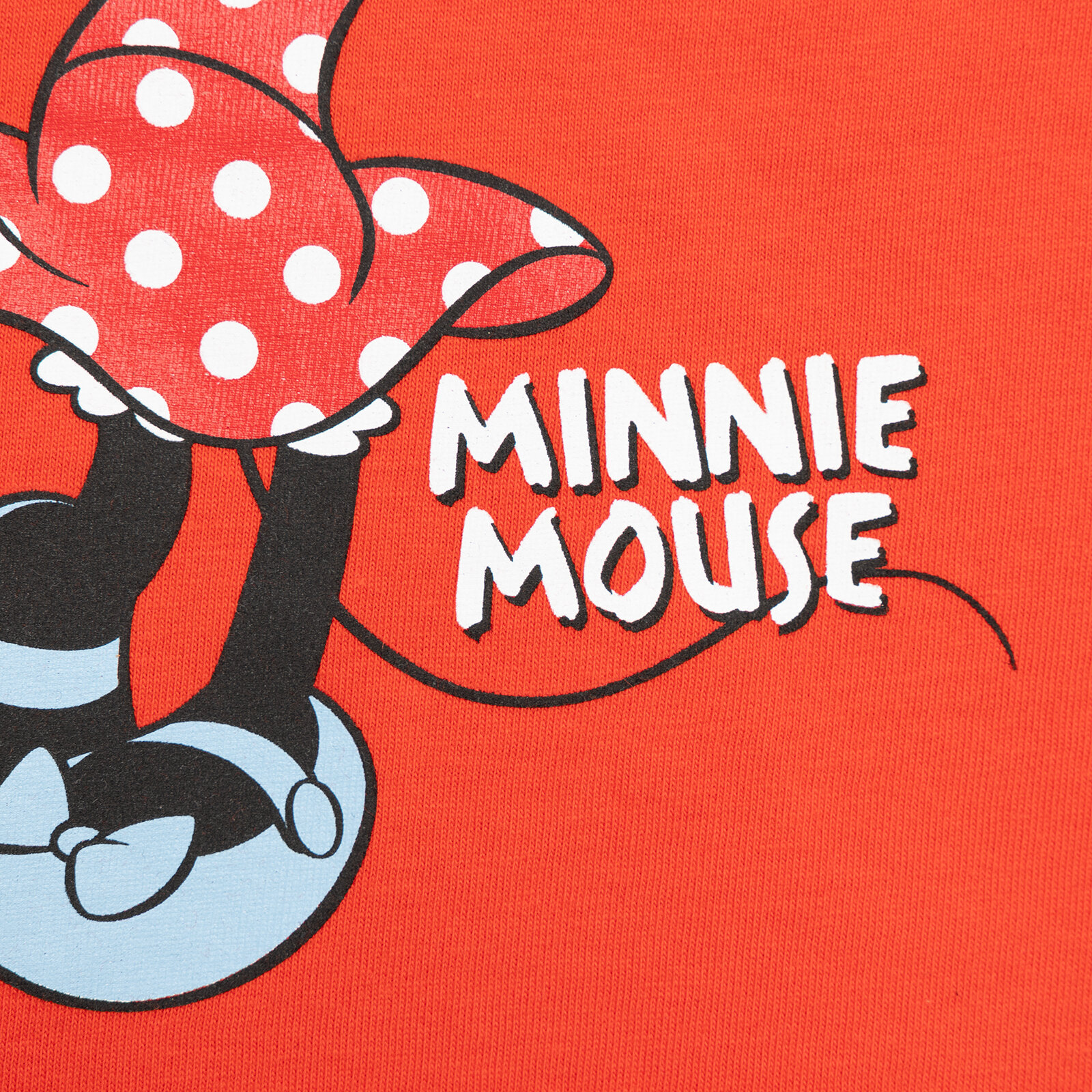 Kız Bebek Tshirt Minnie Mouse Bisiklet Yaka Kısa Kol Kırmızı