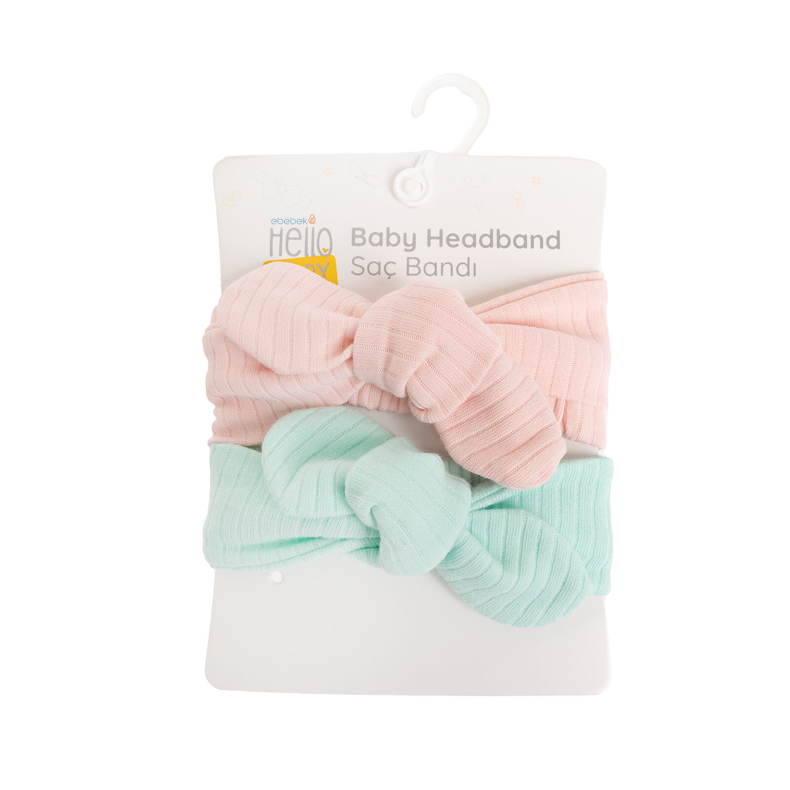 25Y HelloBaby 2li Bağlamalı Fiyonk Kız Saç Bandı Kız Bebek
