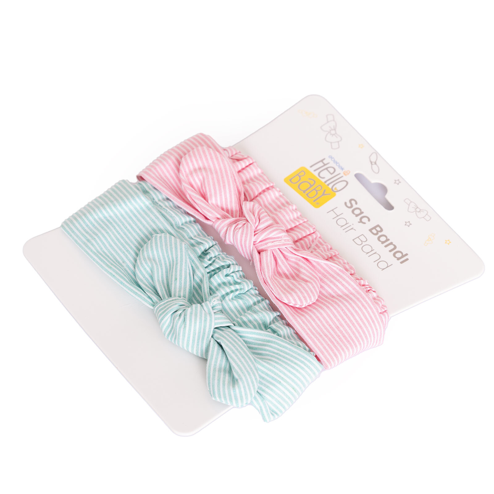 2li Çizgili Kız Saç Bandı Kız Bebek