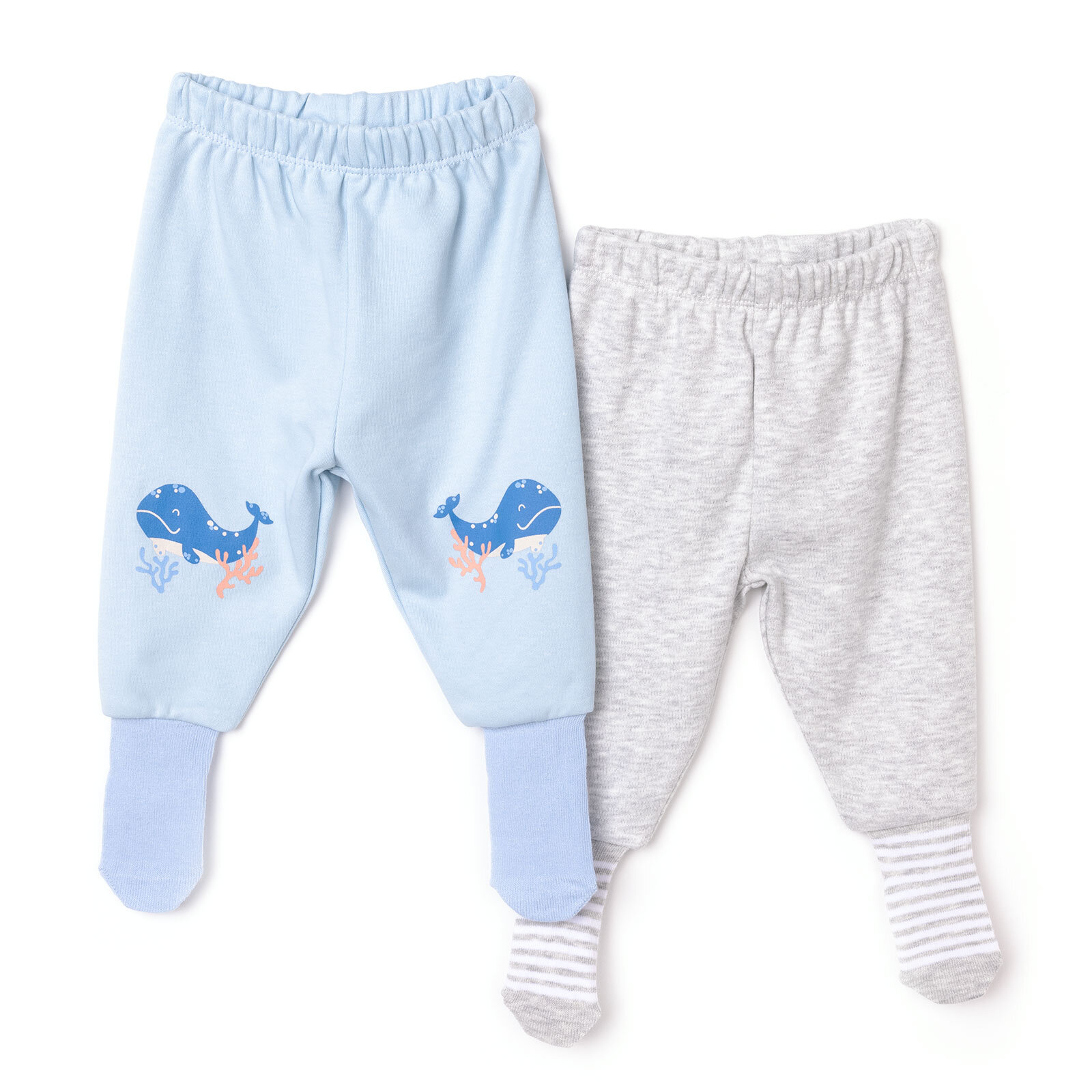 2li Çoraplı Pantolon Melanj Erkek Bebek