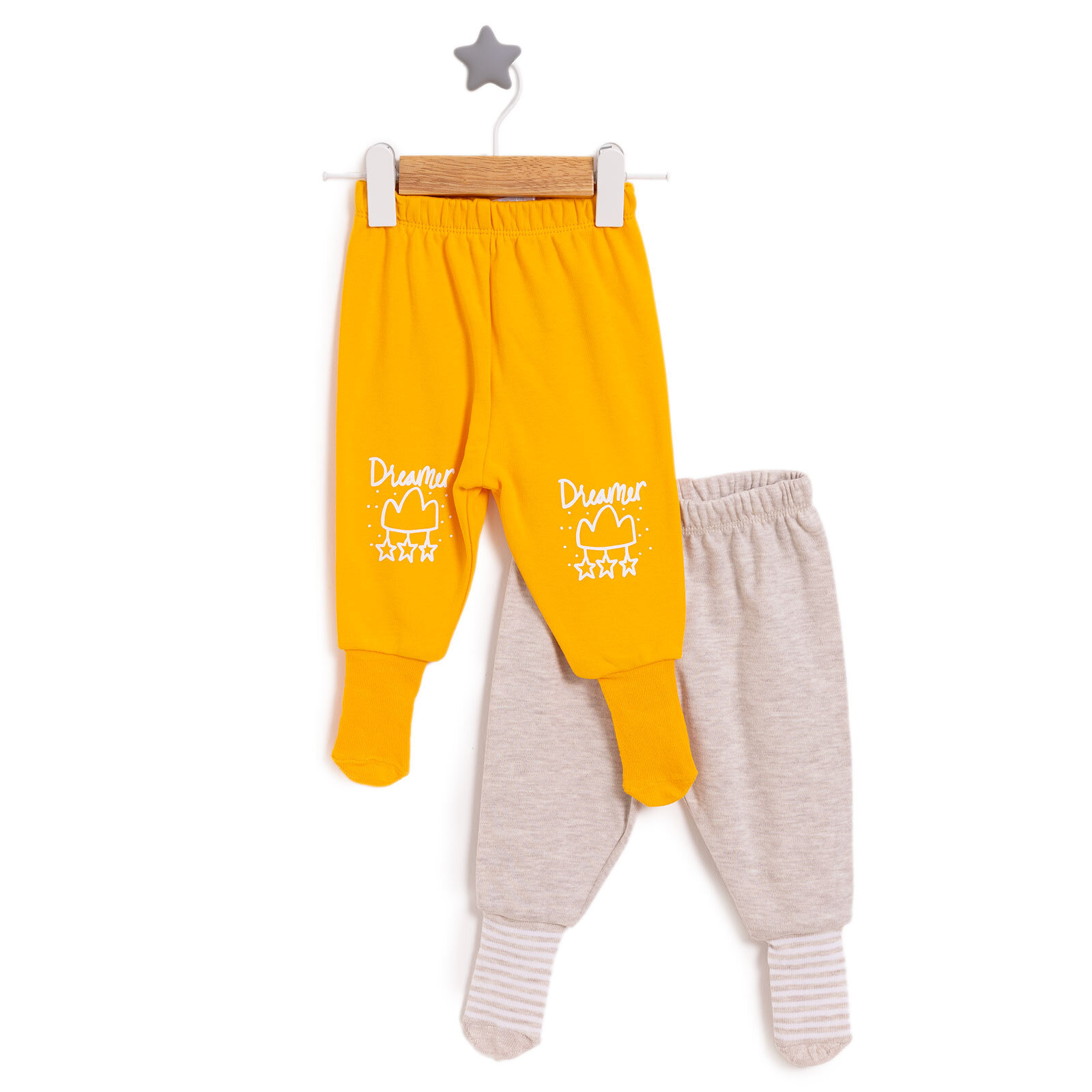 Kız Bebek 2'li Çoraplı Pijama Pantolon İnterlok Kız Bebek 2'li Çoraplı Pijama Pantolon İnterlok