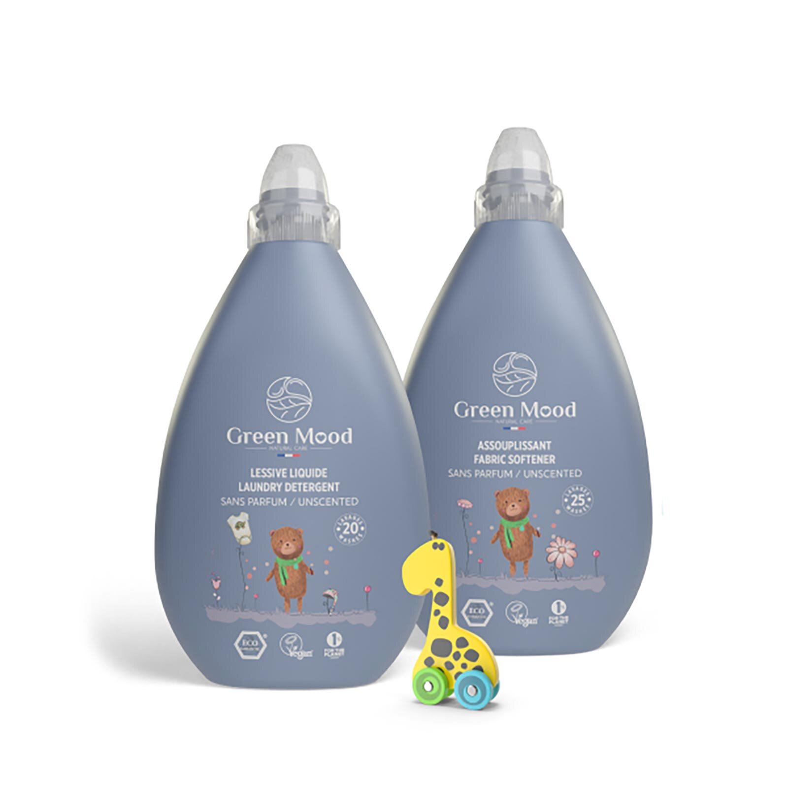 2'li Parfümsüz Bebek Çamaşır Temizlik Seti (Deterjan 1000 ml+Yumuşatıcı 1000 ml) 2000ml