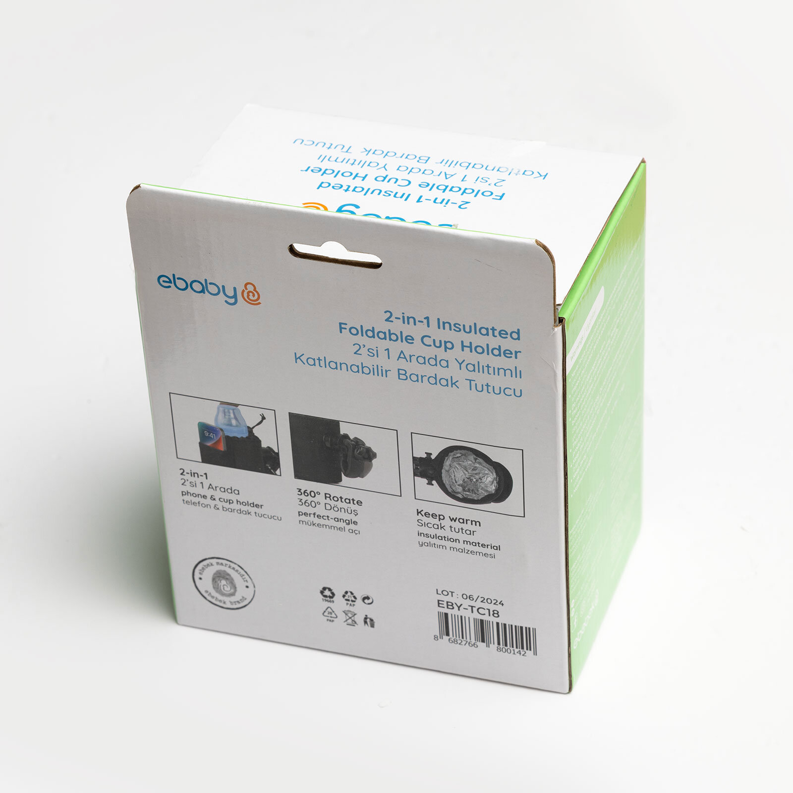 2’si 1 Arada Yalıtımlı Katlanabilir Bardak Tutucu