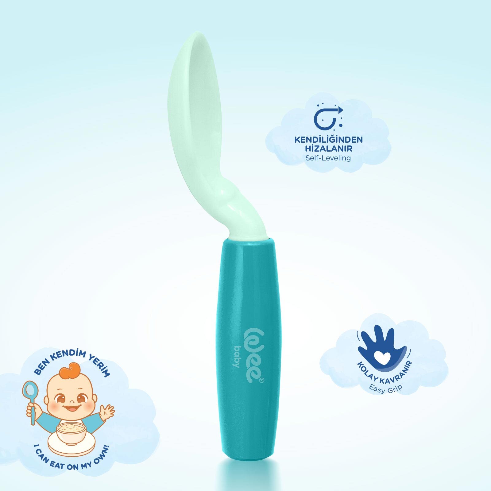 360 Dönen kaşık Turkuaz