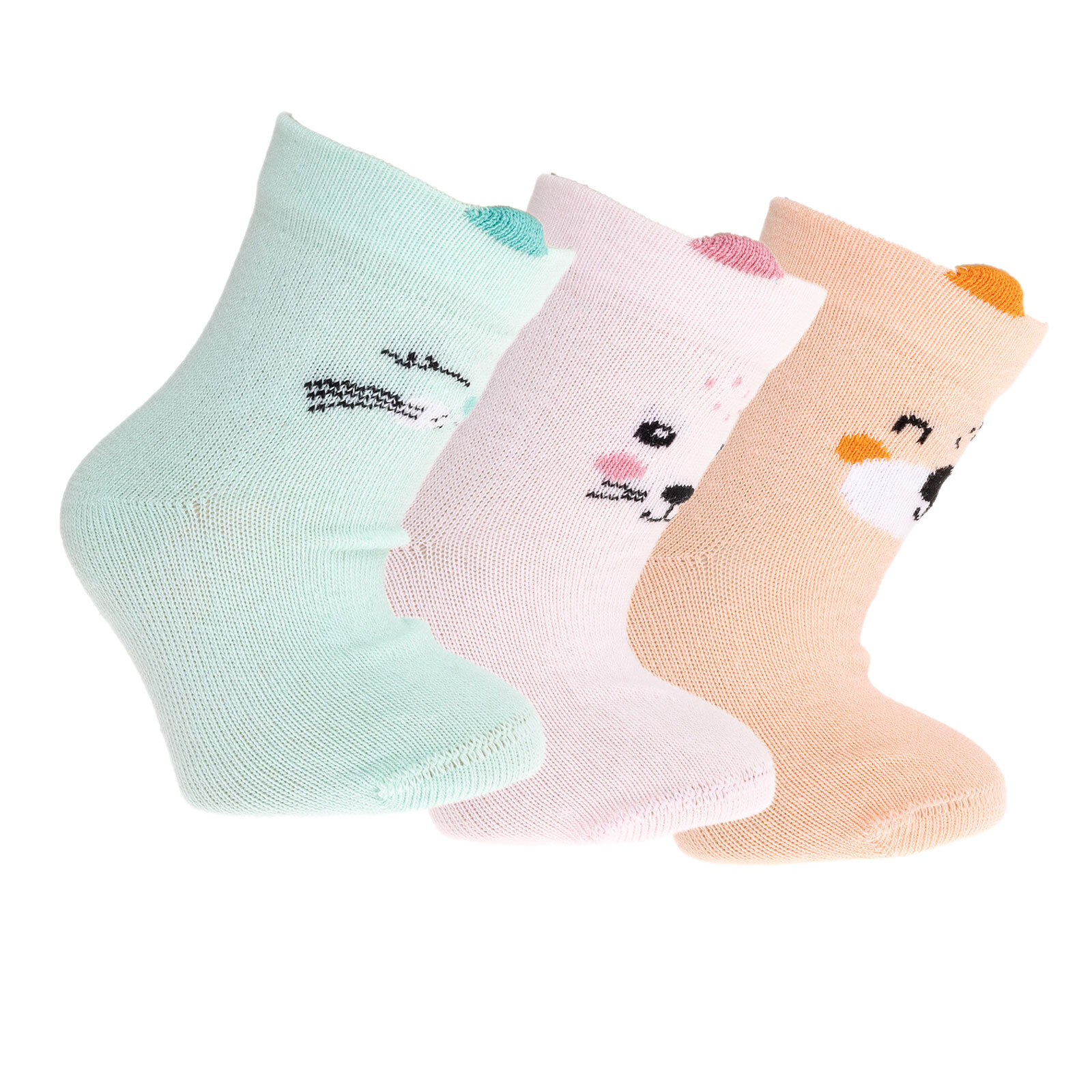 3D Desenli 3lü Soket Çorap Kız Bebek 3D Desenli 3lü Soket Çorap Kız Bebek