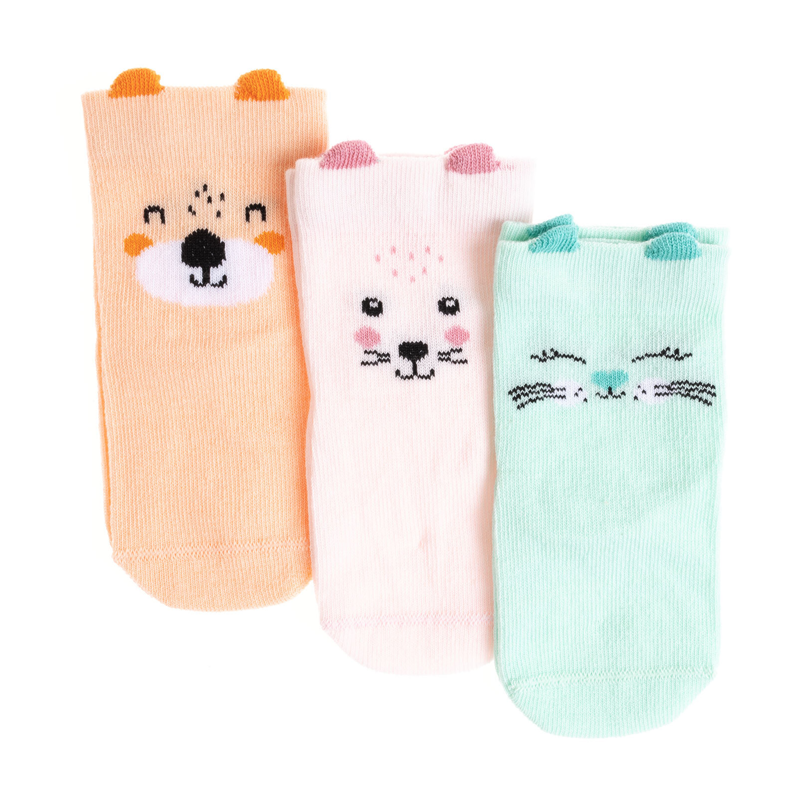 3D Desenli 3lü Soket Çorap Kız Bebek 3D Desenli 3lü Soket Çorap Kız Bebek