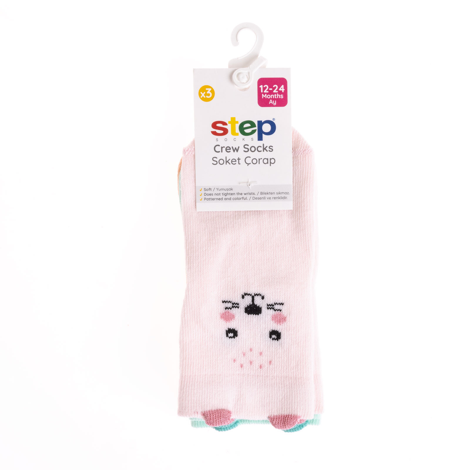 3D Desenli 3lü Soket Çorap Kız Bebek 3D Desenli 3lü Soket Çorap Kız Bebek