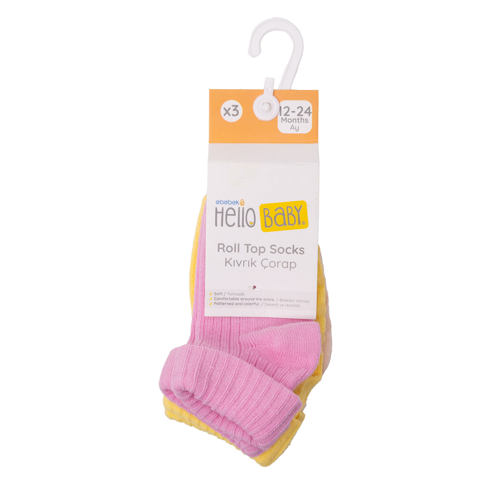 3lü Kıvrık Çorap