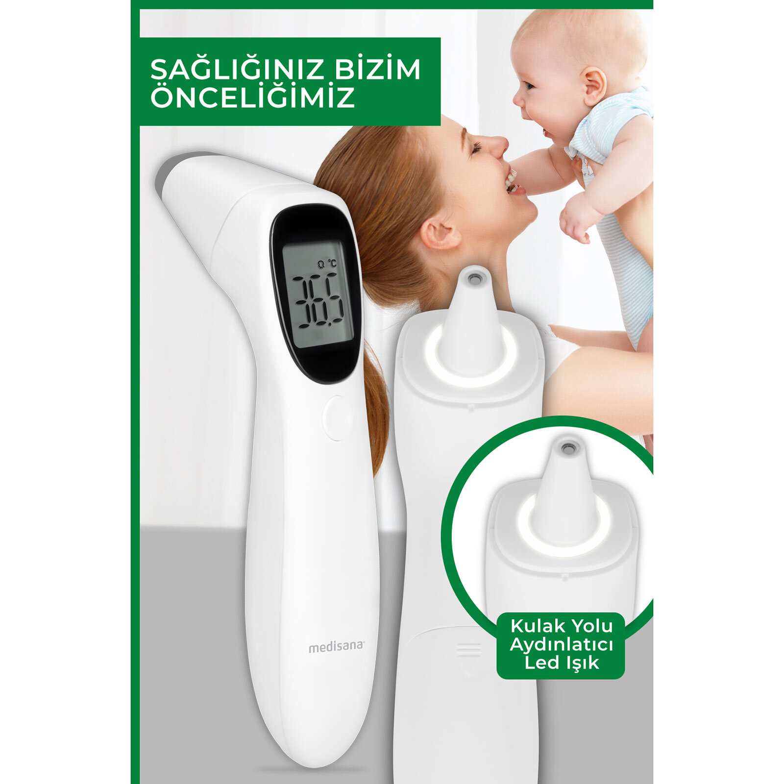 48613 Alından ve Kulaktan Temassız Ateş Ölçer 48613 Alından ve Kulaktan Temassız Ateş Ölçer