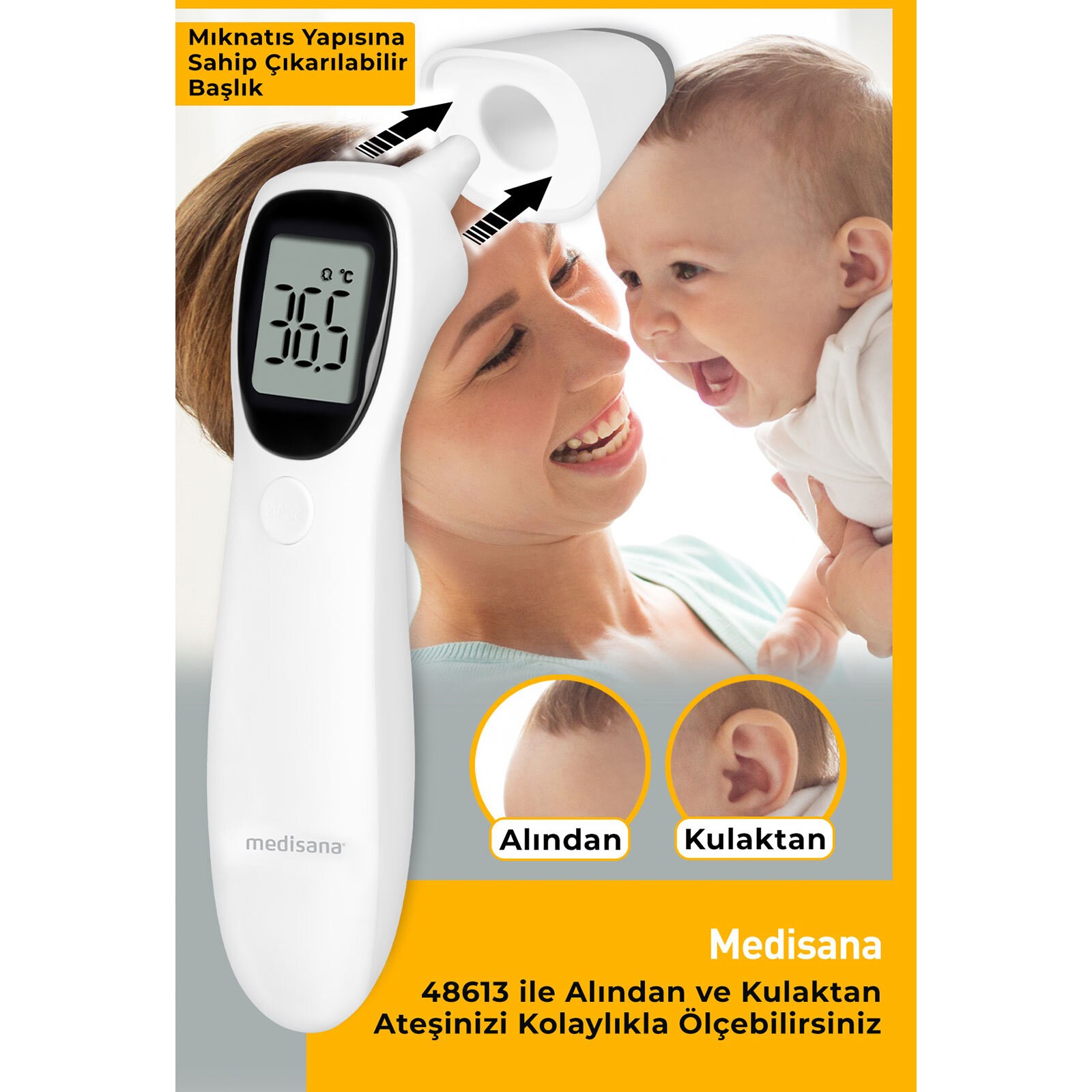 48613 Alından ve Kulaktan Temassız Ateş Ölçer 48613 Alından ve Kulaktan Temassız Ateş Ölçer