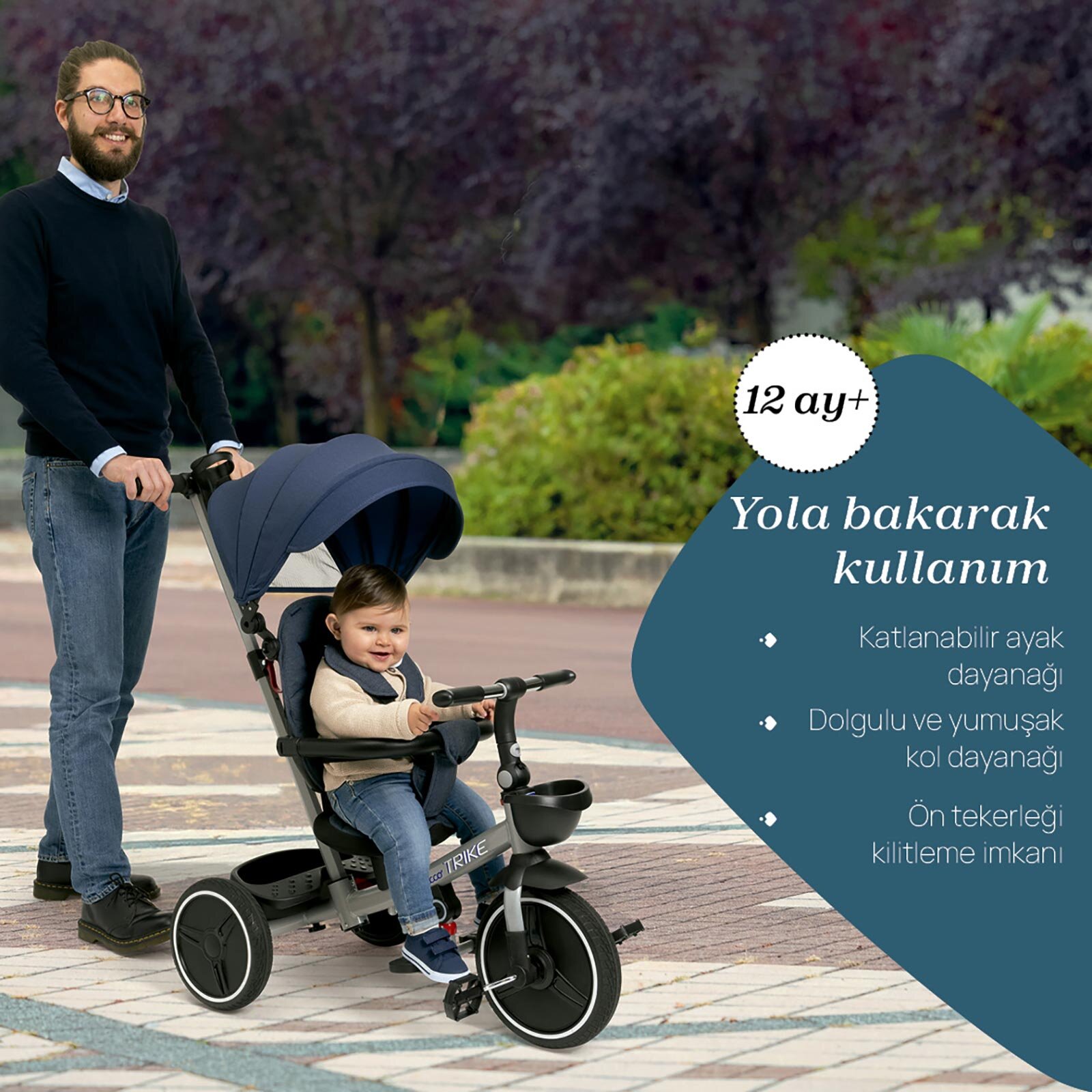 4IN1 KATLANABİLİR ÜÇ TEKERLEKLİ,EBEVEYN KONTROLLÜ BİSİKLET