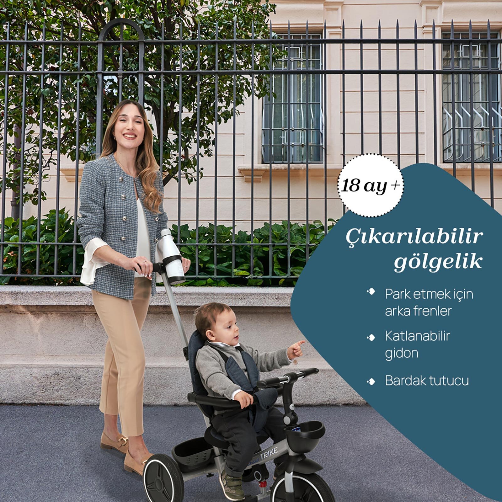 4IN1 KATLANABİLİR ÜÇ TEKERLEKLİ,EBEVEYN KONTROLLÜ BİSİKLET