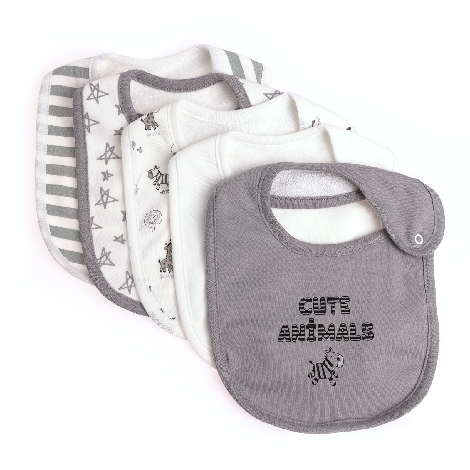 5'li Arkası Havlu Önlük / Zebra-Gri 5'li Arkası Havlu Önlük / Zebra-Gri